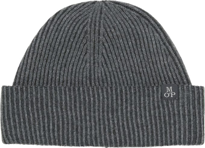 Marc O'Polo Dop Knitted Hat Tuck Structure Graphite Grey Melange Donkergrijs