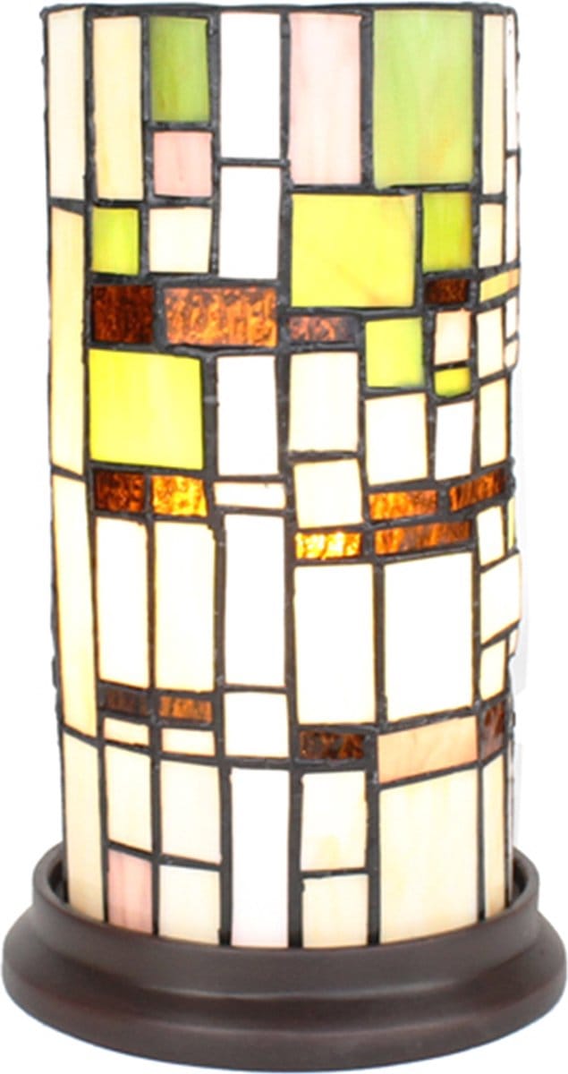 Lumilamp Tiffany Tafellamp Ø 15x26 cm Beige Groen Glas