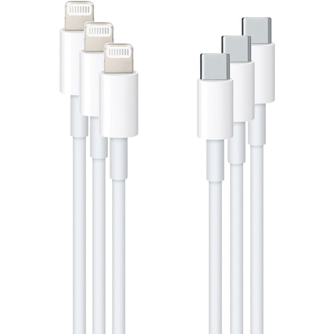 Lightning naar USB-C kabel - 1 meter - wit (3-pack)