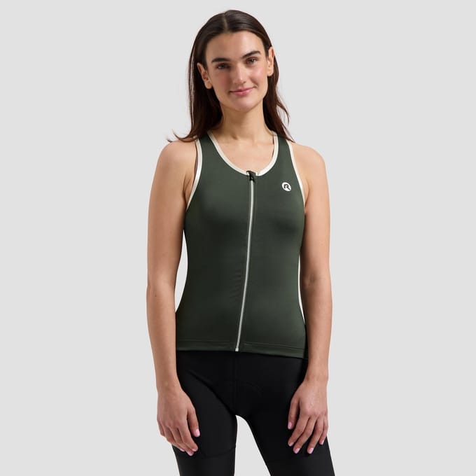 Rogelli Abbey Dames Fietstop - Mouwloos - Groen/Sand