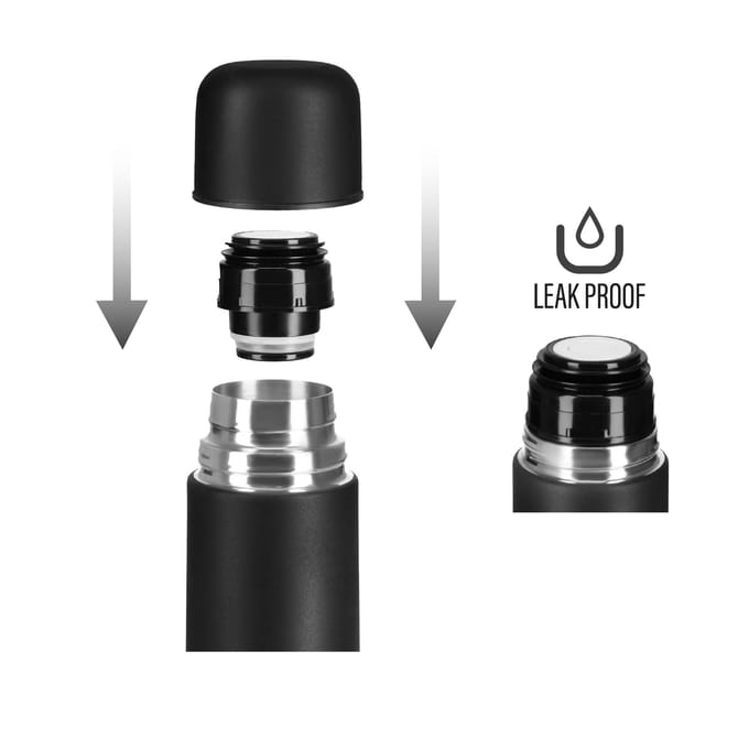 Nils Camp Thermos RVS Zwart 500ml - Ideaal voor Werk & Reizen