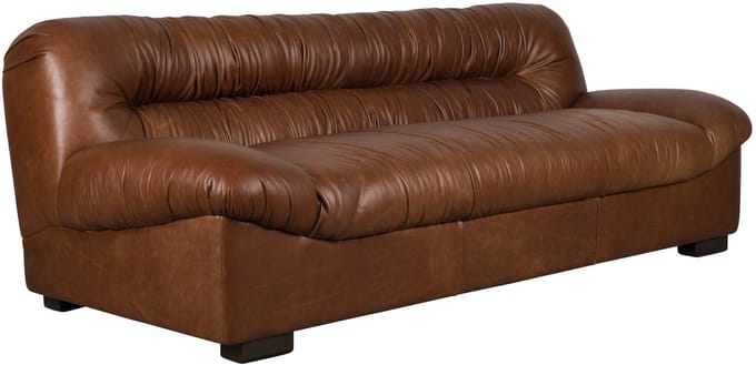 Dutchbone Douglas 3-zitsbank Leer Chocolade Bruin