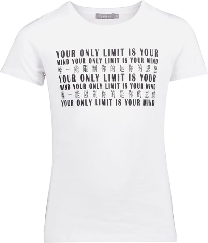 Geisha meisjes t shirt maat 128 wit met tekst