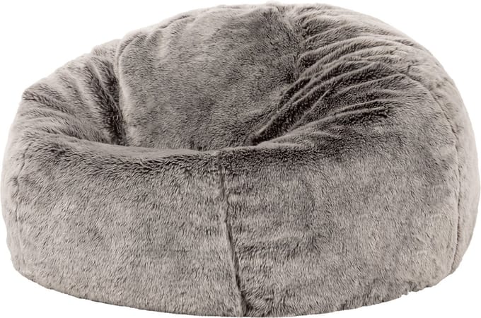 icon - Kingston Zitzak Fauteuil - Fluffy Pluche Imitatiebont - Grijs