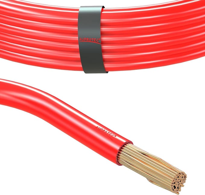 10 m voertuigkabel 10,0 mm² accukabel - Stroomkabel voor auto's, verlichting, startkabel