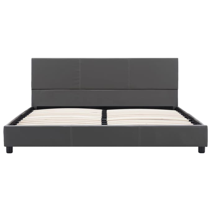 vidaXL - Bedframe - kunstleer - grijs - 160x200 - cm