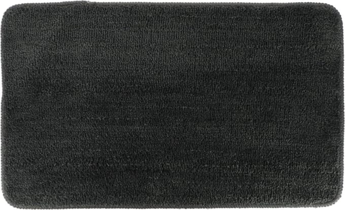 Tendance Badmat Aquarius - microfiber - hoogpolig - antraciet - 45 x75 cm - absorberend - badkamer - antislip