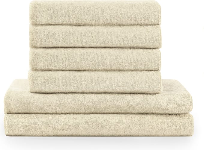 Blumtal Terry Handdoeken Set - 2 x Baddoek & 4 x Handdoek: Zand