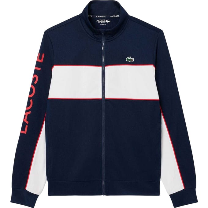 Lacoste Tennisjack heren met logoprint en rits (Marineblauw/Wit)