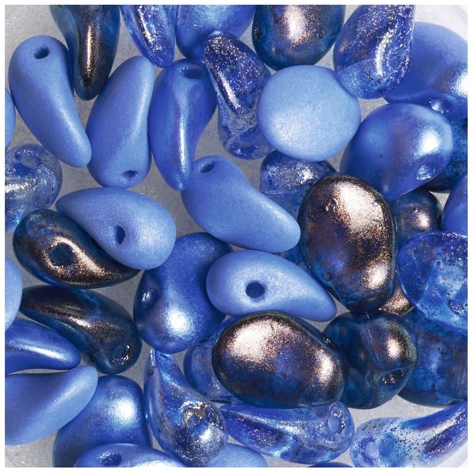 Glaskralen-Meng "Lili Petal Deluxes" - Blauw