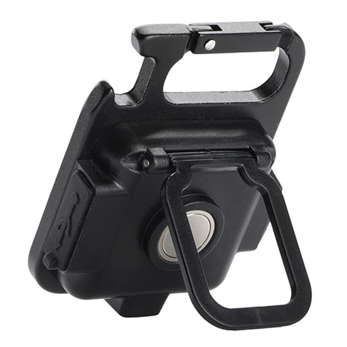 Mini draagbare sleutelhanger Licht COB Lichtbron Campinglantaarn Sterke magneet Haakslot Opvouwbaar zwart