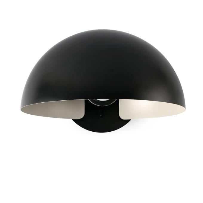 FARO BARCELONA Wandlamp Dominica, zwart mat, staal, Ø 25 cm
