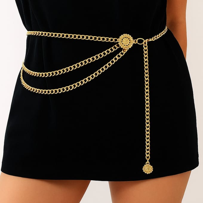 Chain Belt Goud - Verstelbaar - Maximaal omtrek 90 CM