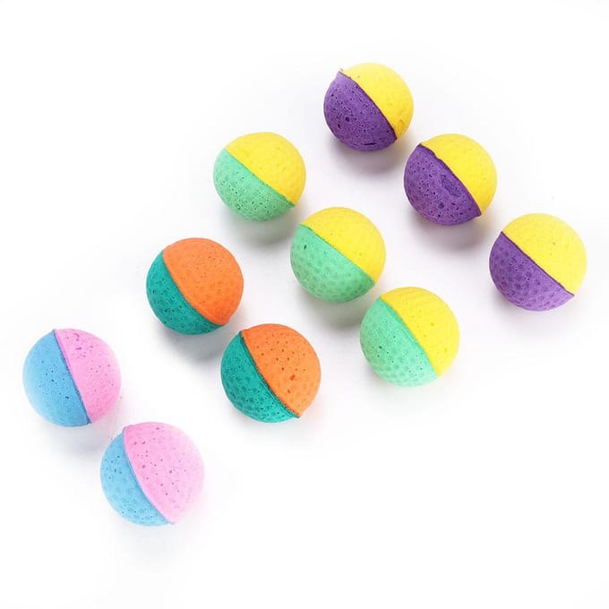 10 pièces   lot Coloré Jouet de Jeu pour Animal de Compagnie Chat Chaton Boules en Latex yellow