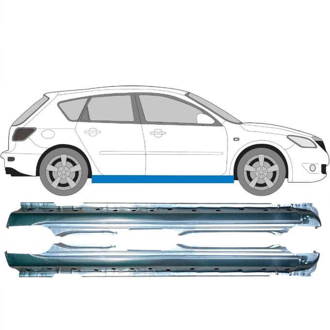 Volledige dorpel voor Mazda 3 2003-2009 / Links + Rechts / Set