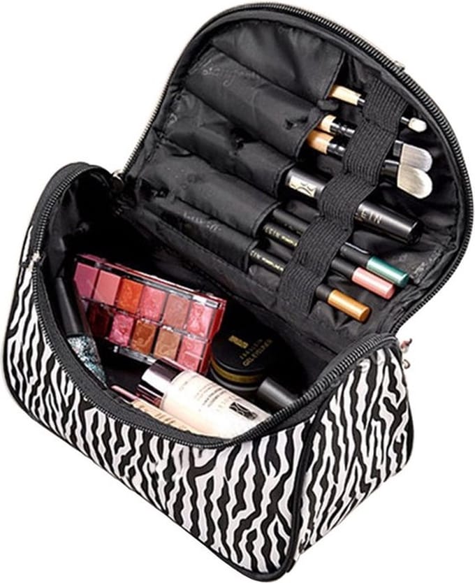 Make up tasje met spiegel - Zebra