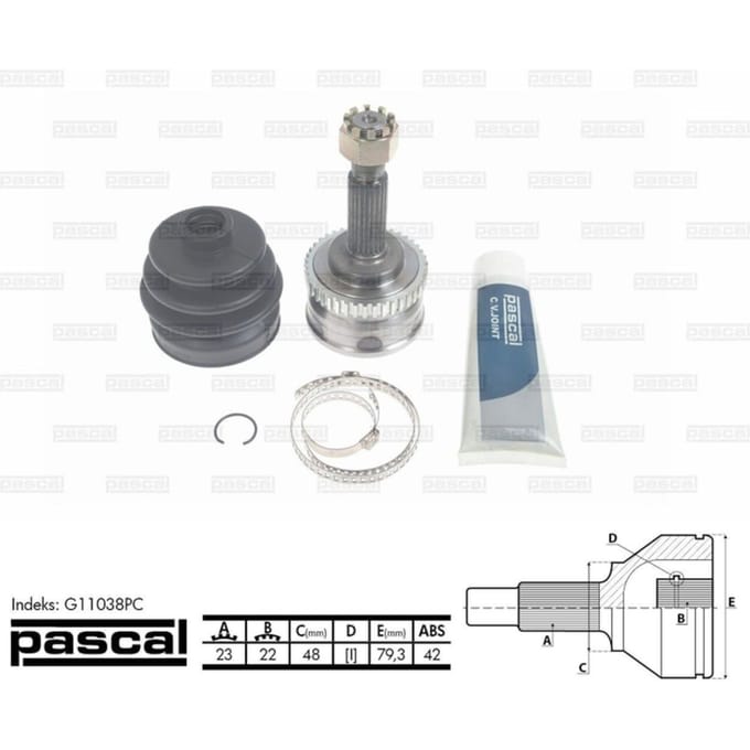 Homokineet reparatie set, aandrijfas PASCAL G11038PC