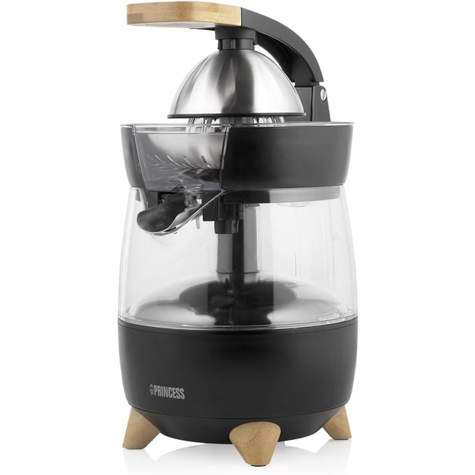 Princess Elektrische Citruspers Pure 201862 – Luxueus eigen design – 300 W – Zwart/Bamboe