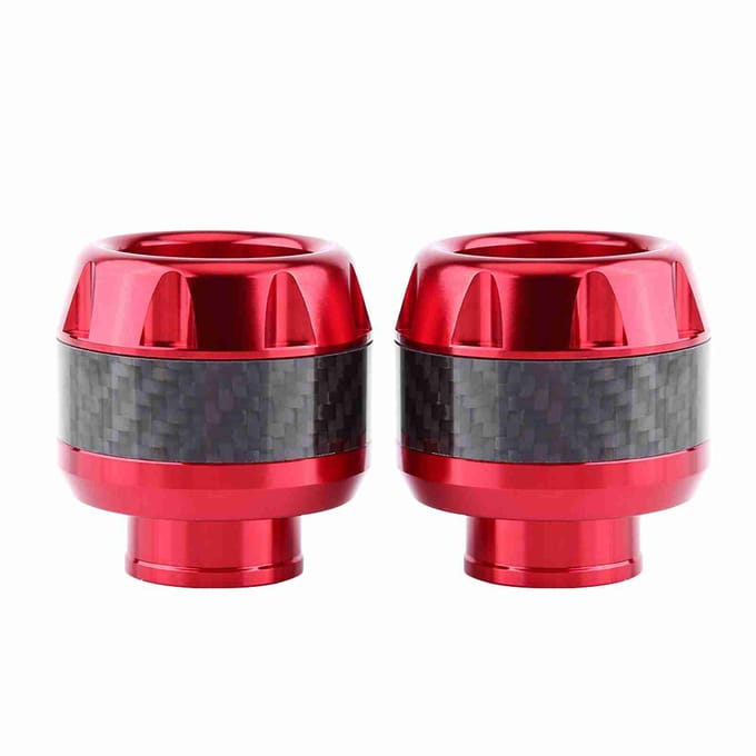 1 Paar Koolstofvezel Motorfiets Voorvork Frame Sliders Valbescherming Red black