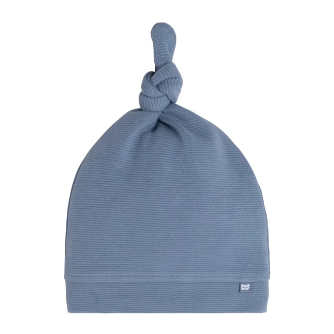 Baby's Only Knoopmutsje Pure - Vintage Blue - 0-3 mnd - 100% ecologisch katoen - GOTS