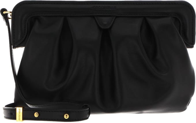 COCCINELLE Leren Schoudertas Diletta Handbag Smooth Calf Leather Soft Black Zwart