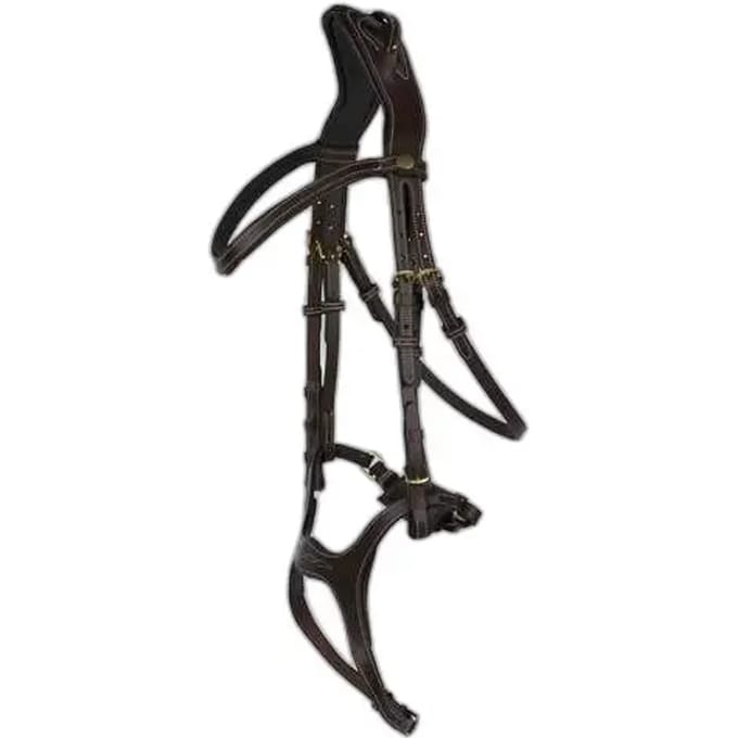 Horze Peckham Anatomisch Hoofdstel met borduursel, Dark Brown, Vollblut