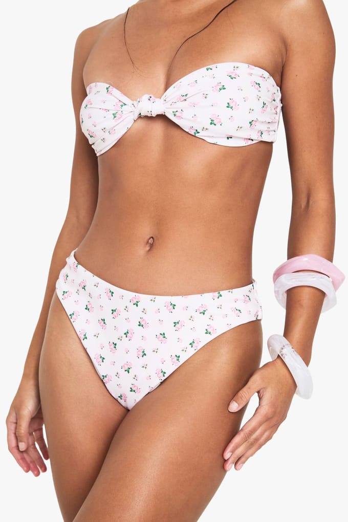 boohoo Dames Swimwear Essentials Ditsy Floral Bikini Bottoms | Roze | Maat: 34