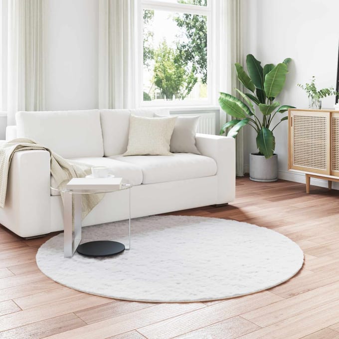 vidaXL - Antislip - vloerkleed - van - imitatie - konijnenbont - OLITE - Wit