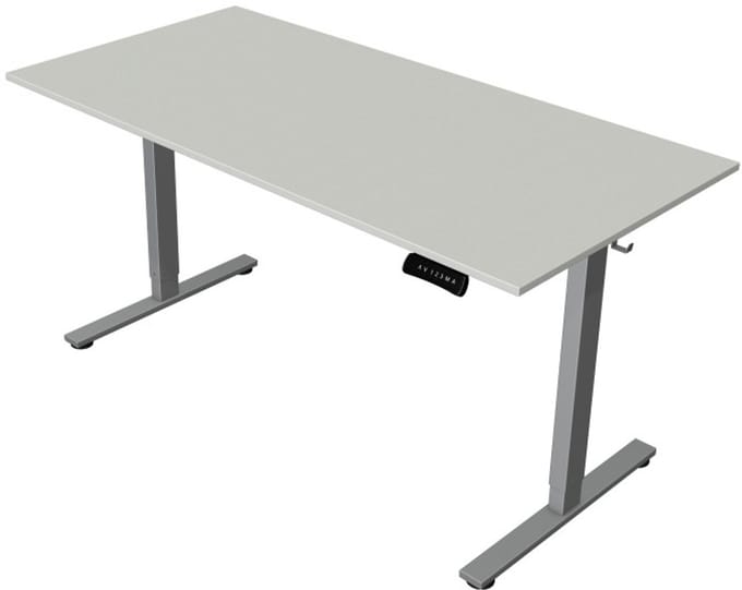 Zit-sta bureau Move New Base – Elektrisch bureau – 140 x 80 cm – Licht grijs