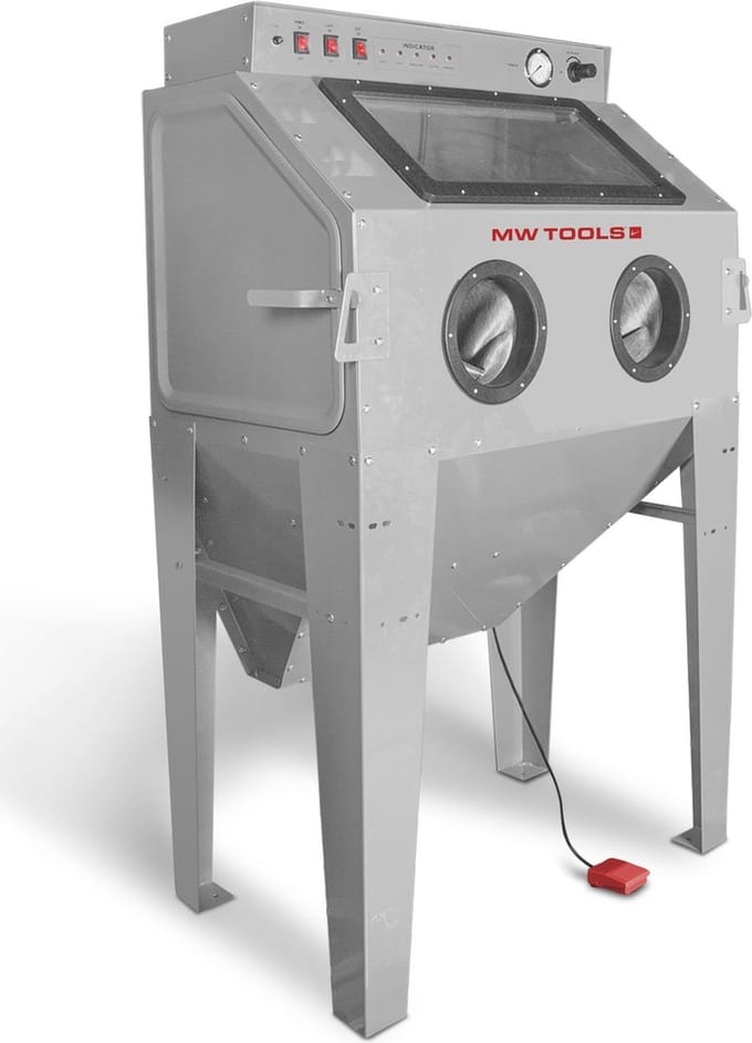 Professionele straalcabine 350 L met afzuiging en handpistool met vaste kop MW Tools CAT415