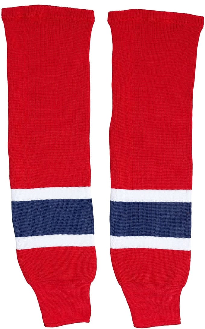 IJshockeysokken gebreid junior Montreal rood-wit-blauw