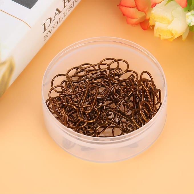 20pcs Clips Papier Forme Vélo Métal Couleur Café Marque-page Bureau École Papeterie Clip brown