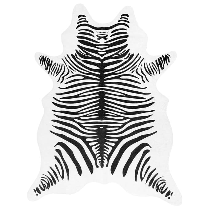 vidaXL - Vloerkleed - zebrapatroon - wasbaar - 120x170 - cm - zwart - wit
