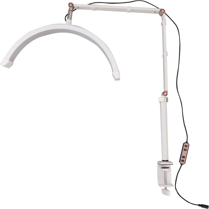 Halve Maan Invullicht met Desktop Klem 360 Graden Draaibaar Helderheid Kleurtemperatuur Instelbaar LED EU Plug white
