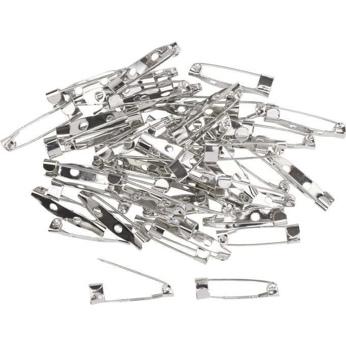 VBS Broche speld, 50 stuks - Zilverkleurig