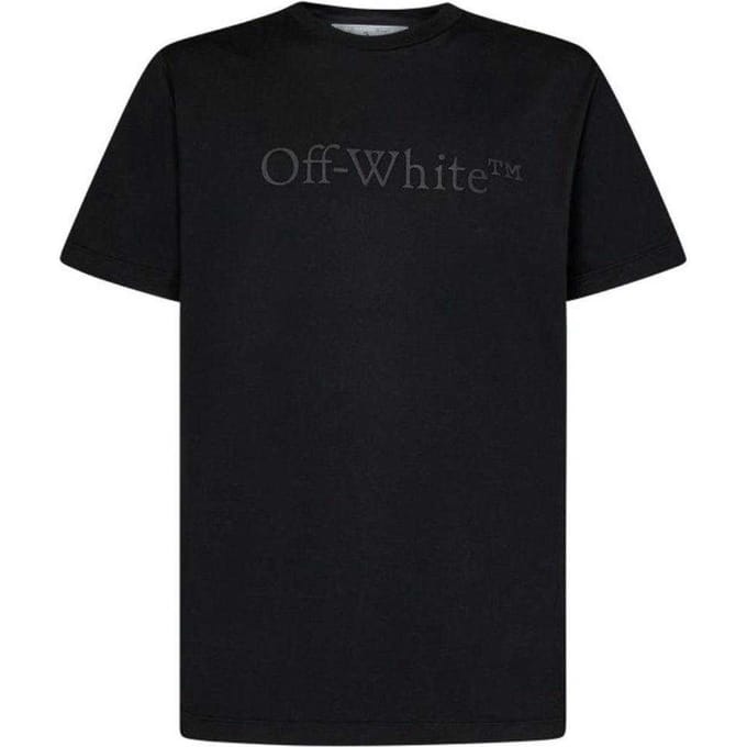Off White Heren Bookish Laund Slim T-Shirt (Zwart)