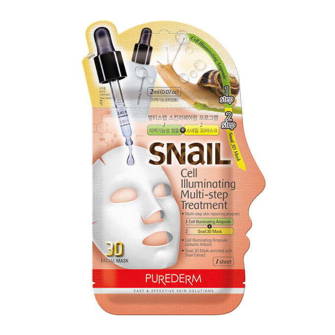 PUREDERM - Traitement coréen éclaircissant pour le visage en 2 étapes, 2g + 23g