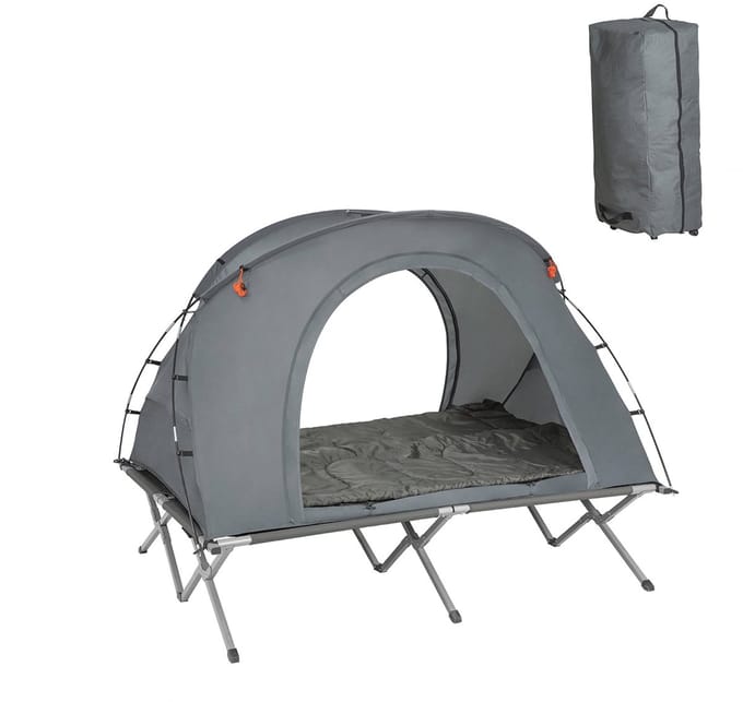 SoBuy OGS60-L-HG Opblaasbare Camping Tent - Lichtgrijs & Draagbaar