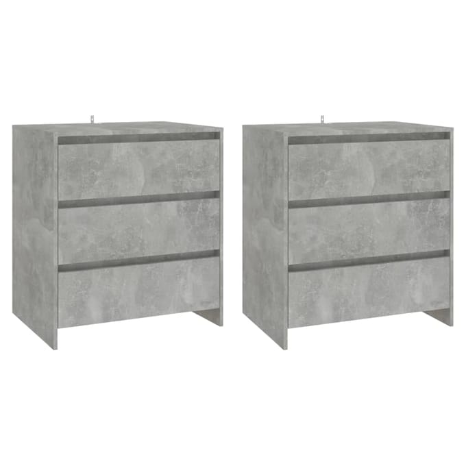 vidaXL - 3 - st - Dressoirs - bewerkt - hout - betongrijs