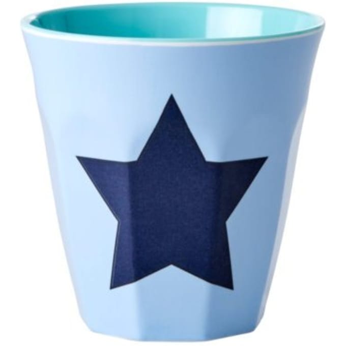 Rice melamine beker medium ster blauw