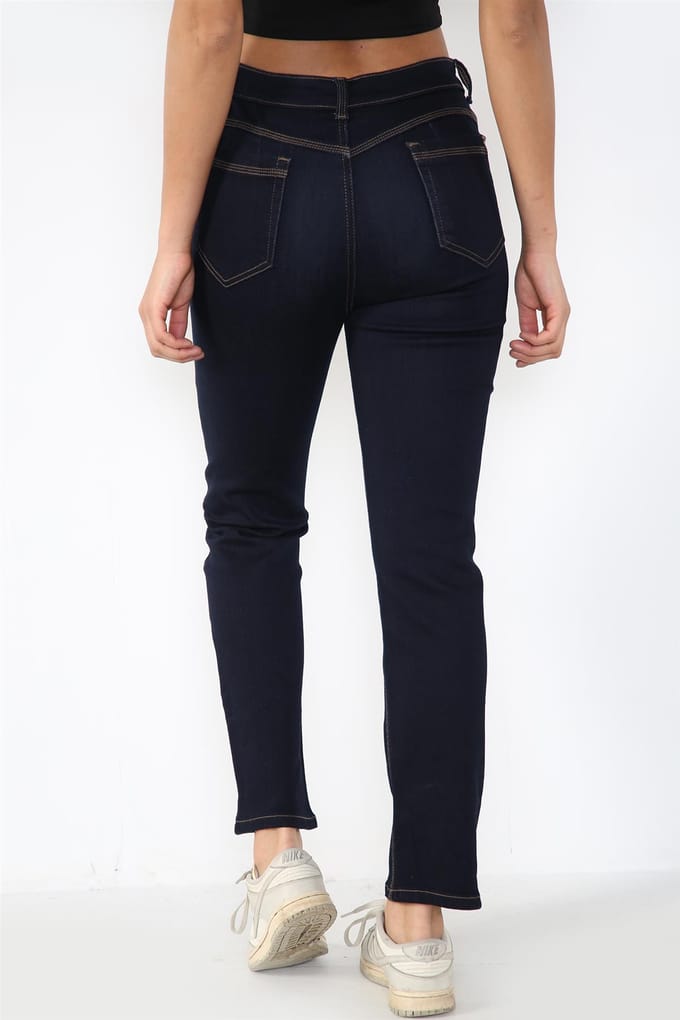 Magic Shaping hoog getailleerde jeans met rechte pijpen voor dames in indigoblauw