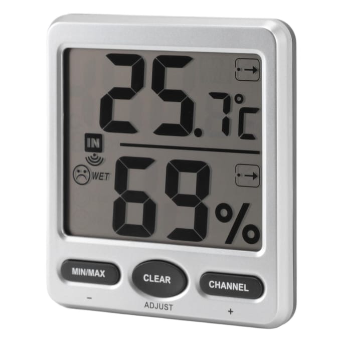 Kamerthermometer Groot Scherm Comfortniveau-indicator 24 Uurs Record Hoge Nauwkeurigheid Vochtigheidssensor black