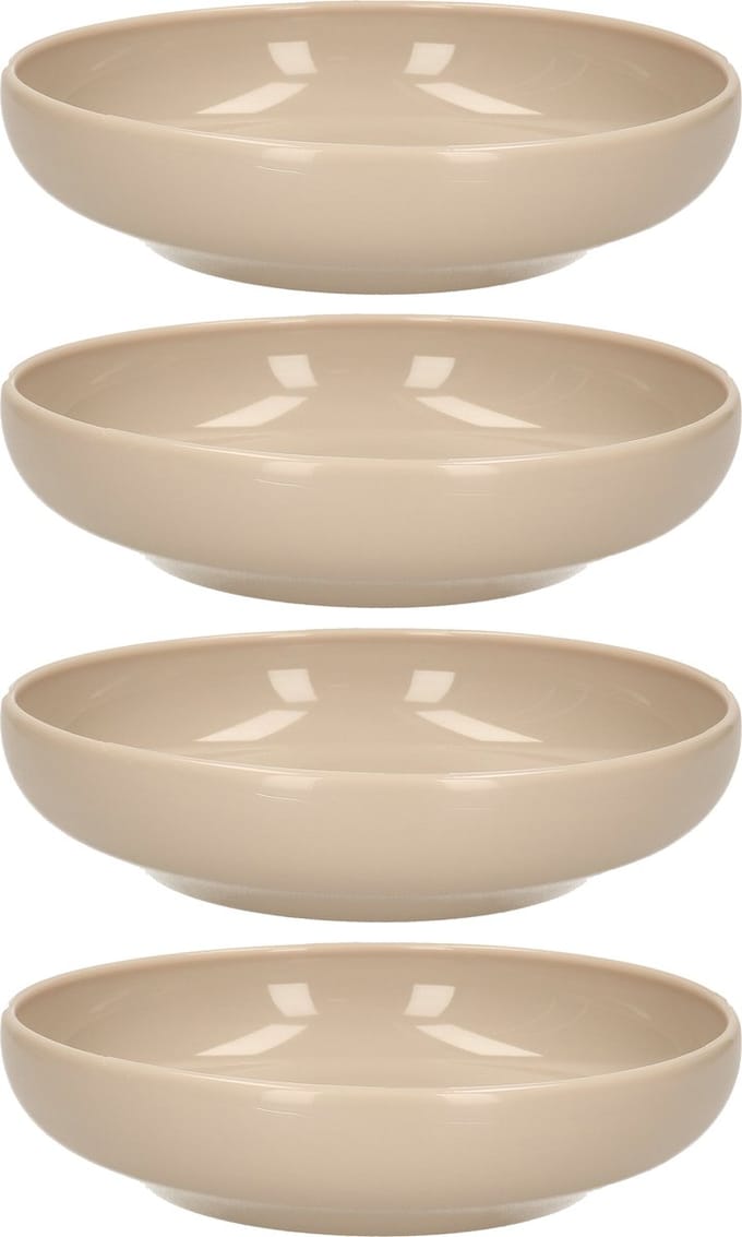 Plasticforte Kommetje/schaaltje - 8x - taupe - D16 x 4 cm - 520 ml - kunststof