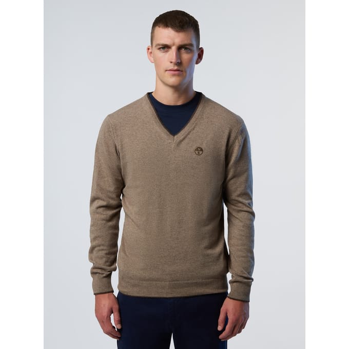 North Sails Trui V-hals met geborduurd logo