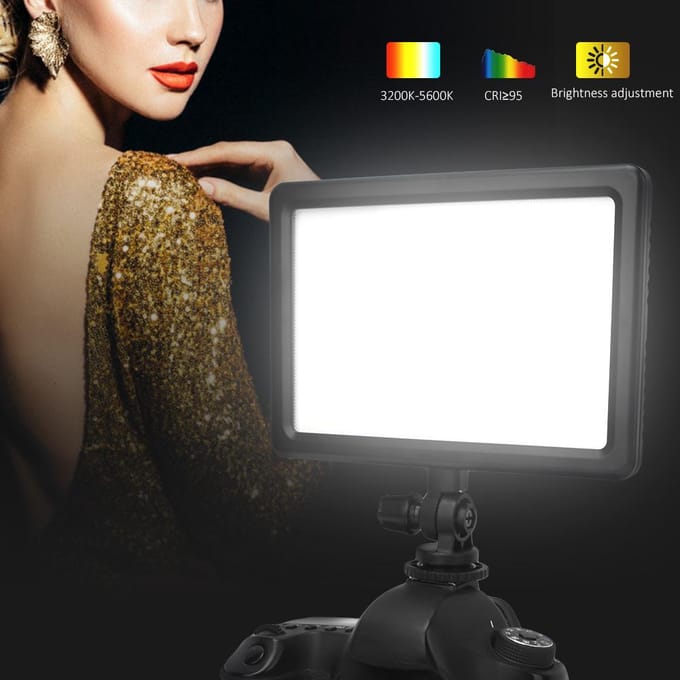 VISICO 25W Ultradunne Verstelbare Helderheid Fotografie Lamp Dubbele Kleurtemperatuur Hoge CRI 95+ black