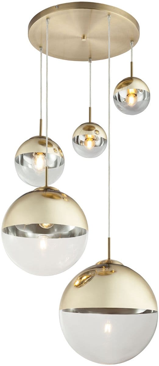 Globo - hanglamp - Varus - goud - glas - Ø 65cm - E27 - 15855-5