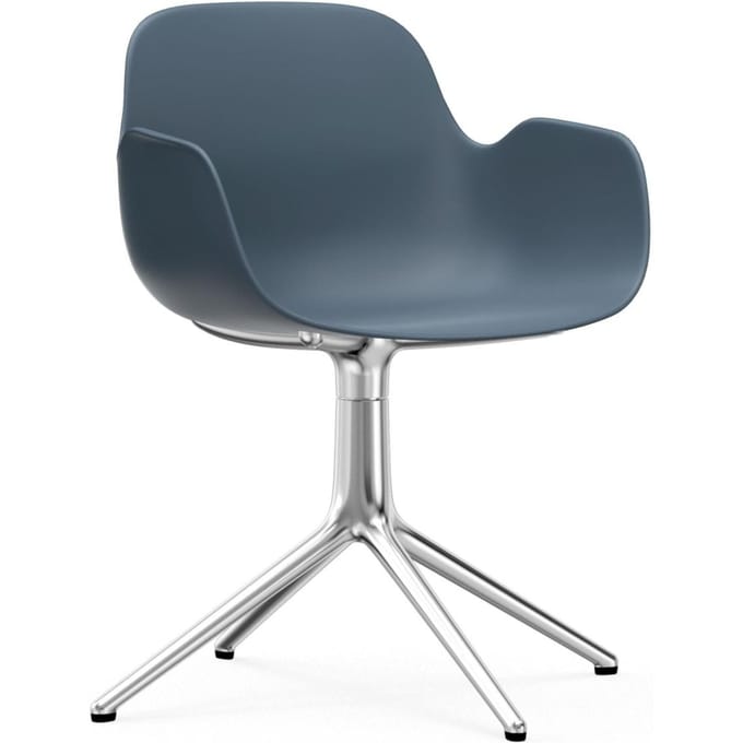 Normann Copenhagen - Form Draaifauteuil - blauw - aluminium