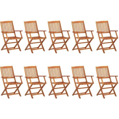 vidaXL - 11-delige - Tuinset - 220x90x75 - cm - massief - acaciahout