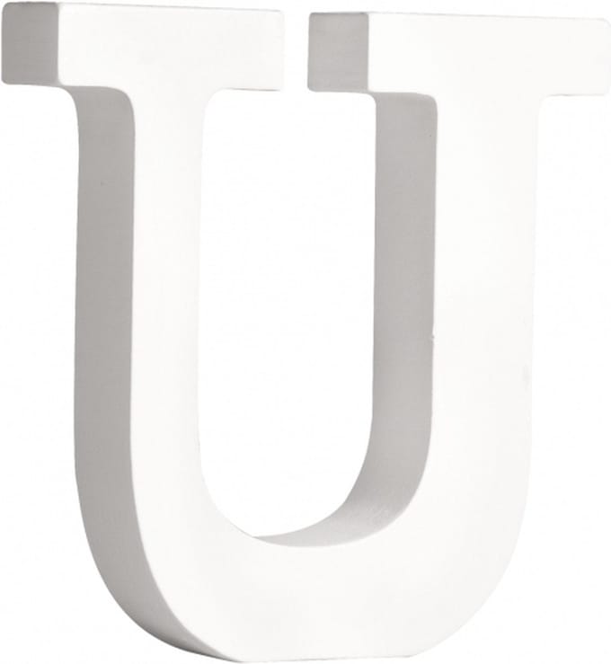 Houten letter U 11 cm