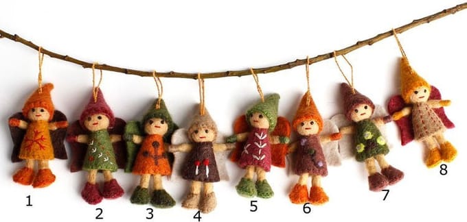 Vilten hanger fee aardetinten 10cm - NR 7